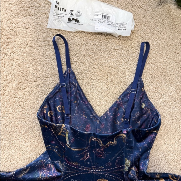 BLACKMILK BLUE GOLD NWT SIZE M PLANISPHERE MINI VELVET STRAPPY DRESS - Picture 4 of 6